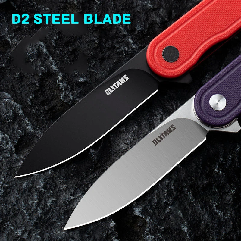 D2 Steel Blade G040 Pocket Folding Knife G10 Handle EDC Outdoor Camping Self-defense Portable Tools Flipper For Man Gift T025