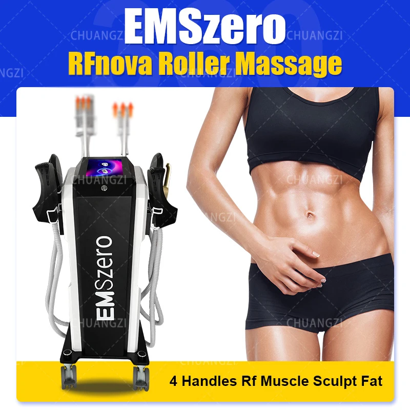 6500W 2 Roller Massager and 4 Handles Nova Emszero Body Shaping EMS Electromagnetic Stimulation