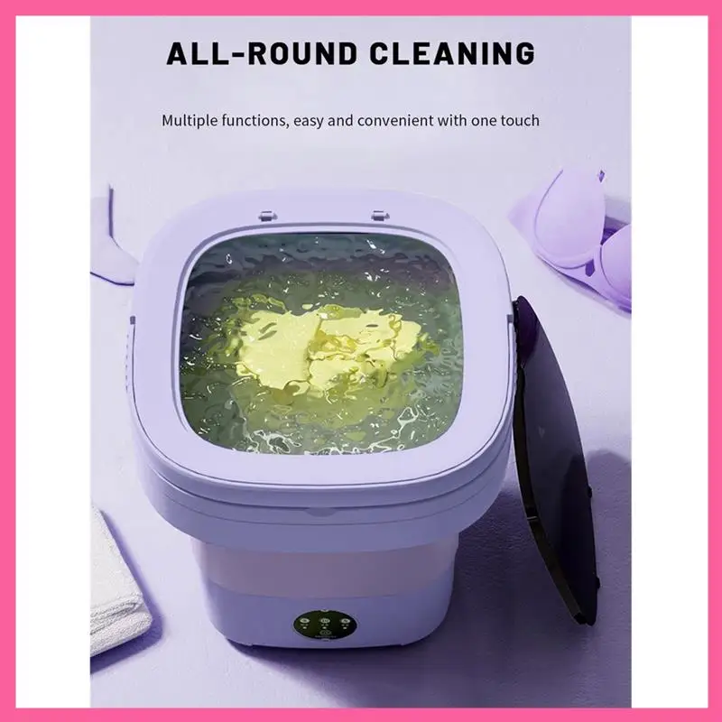 

1 Piece Large Capacity Foldable Washer Deep Cleaning Of Underwear, Clothes Mini Washer Green EU Plug