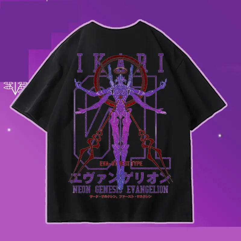 Camiseta de guerrero Evangelio del nuevo siglo EVA, ropa holgada de media manga con número de máquina temprana para hombre