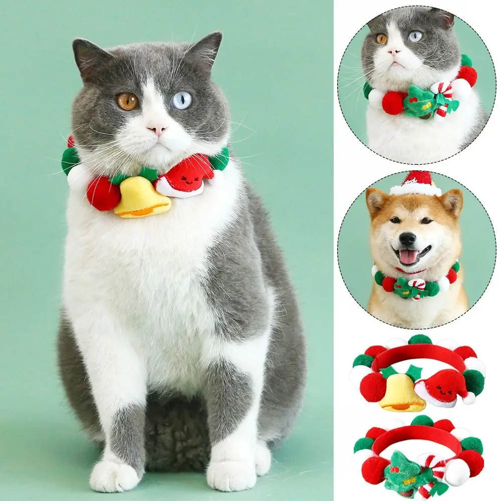 Cute Adjustable Necktie Collar Small Large Snowman Pet Bowtie Hair Ball Cat Dog Accessories for Pet Puppy