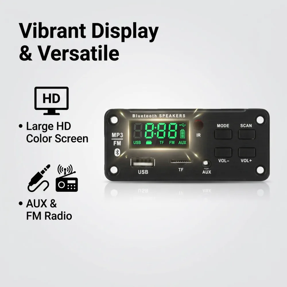 50W Amplifier Bluetooth MP3 WMA WAV Decoder Board 12V Handsfree Call USB TF FM Car Audio Music Player Speaker Volume Control view 3