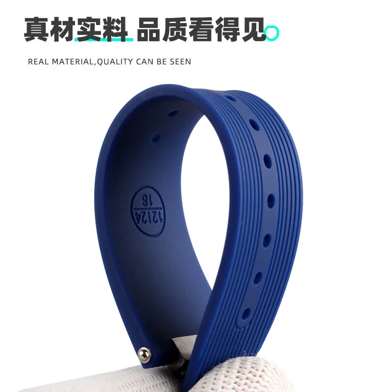 Tali jam tangan silikon 12mm lepas cepat, gelang jam tangan karet Tissot PRX T137.407 T137.410 gesper baja antikarat pria