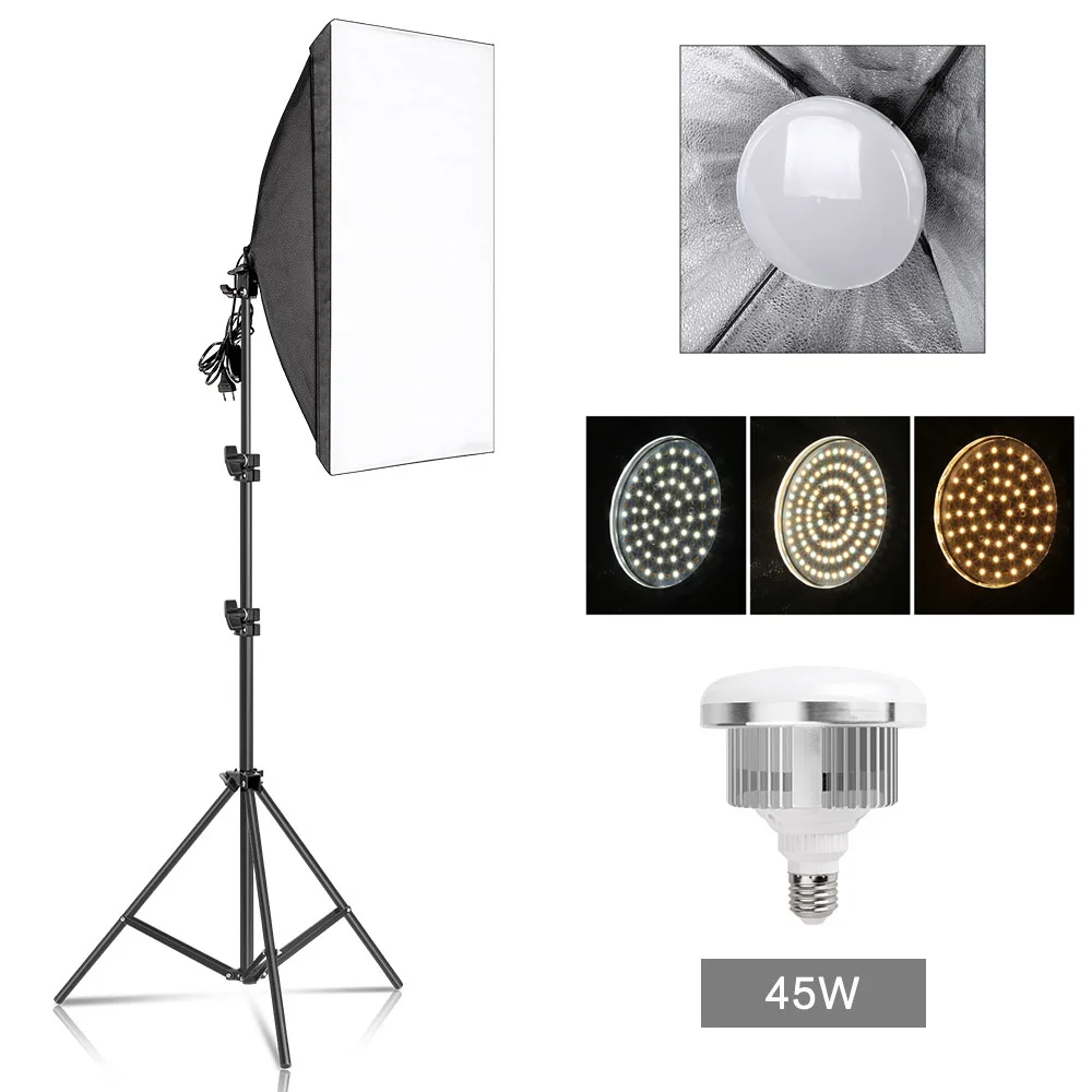 Photography Studio Softbox Lighting Kit Arm for Video YouTube Continuous Lighting Professional Lighting Set Photo Studio