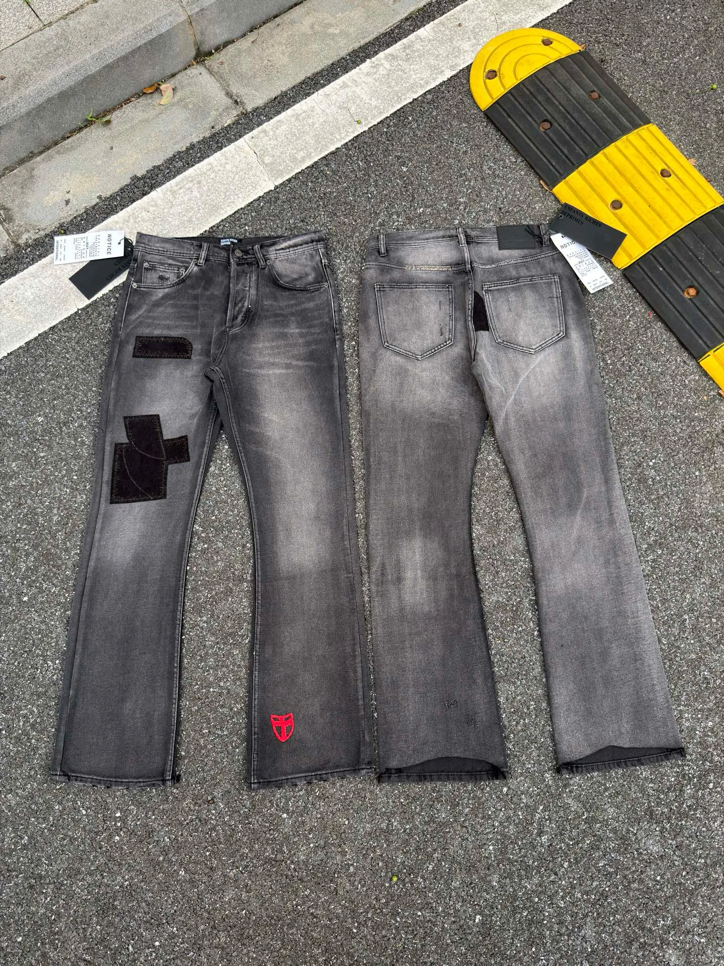 

Erd Depred Rich Second Generation Patched Hole Patched Bell Bot Embroidered Waed Zipper Denim Jeans Men Women Casual ...