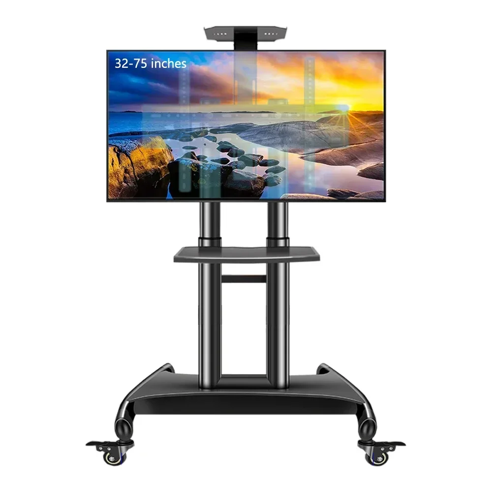 

Suitable for 32-75 inch TV stand movable floor mounted wheeled cart live streaming horizontal and vertical screen rotating frame