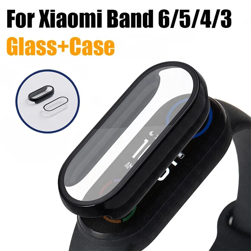 

Screen Protector Glass For Xiaomi Mi Band 3 4 5 6 Case Strap For Mi Band 5 6 4 Smart Watch Miband6 Full Cover Protective Film