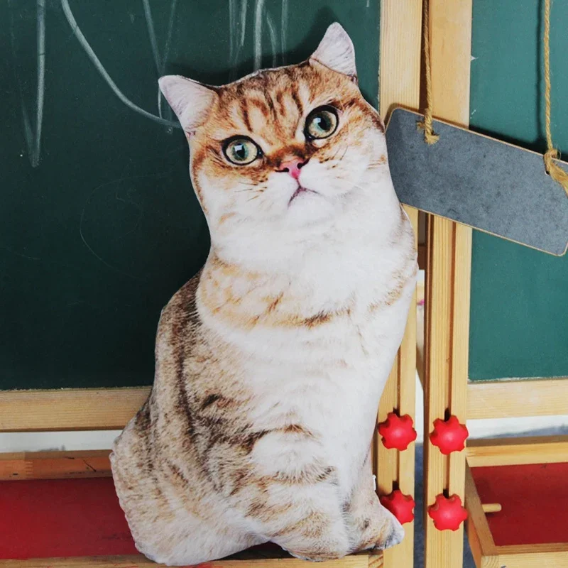 50cm 귀여운 실물 같은 3D 고양이 개 봉제 인형 부드러운 동물 인형 시뮬레이션 수면 베개 소파 쿠션 홈 장식 선물