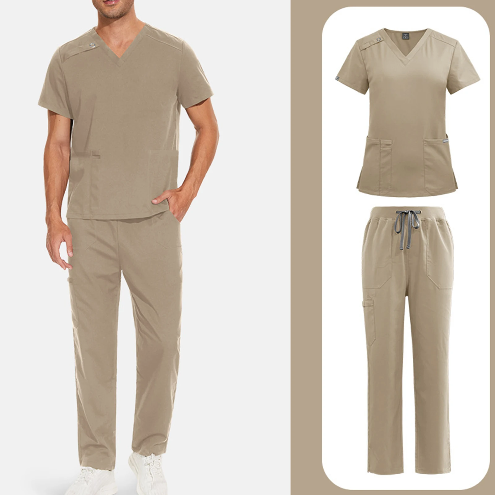 Uniformes médicos ligeros y resistentes a las arrugas especiales para hombres, conjunto de exfoliantes de enfermería veterinaria de dentista Unisex, pantalones superiores