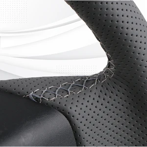 NAPPA Leather Custom Car Steering Wheel Cover for Seat Leon 5F MK3 Ibiza 6J Tarraco Arona Ateca Alhambra Black Car Accessories 10 Main Sales Steering Cover Seat Ibiza - №7
