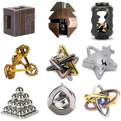 Classic IQ Metal Brain Teaser Magic Baffling Puzzles Game Diecast Kirsite Toys for Children Magic Mind Adults Funny Party Gifts