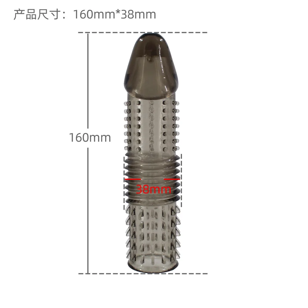 Male Masturbator Transparent Crystal Cover Penis Enlargement Lock Essence Wolf Tooth Cover Husband and Wife Fun Products