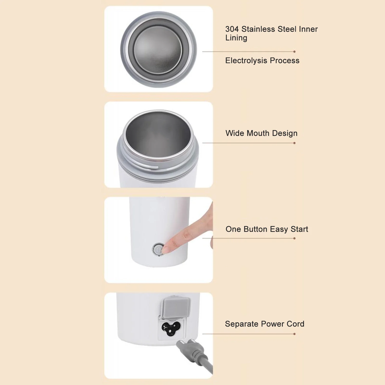 غلاية كهربائية للسفر، محمولة، تسخين تلقائيًا، غلاية شاي كهربائية صغيرة للسيارة