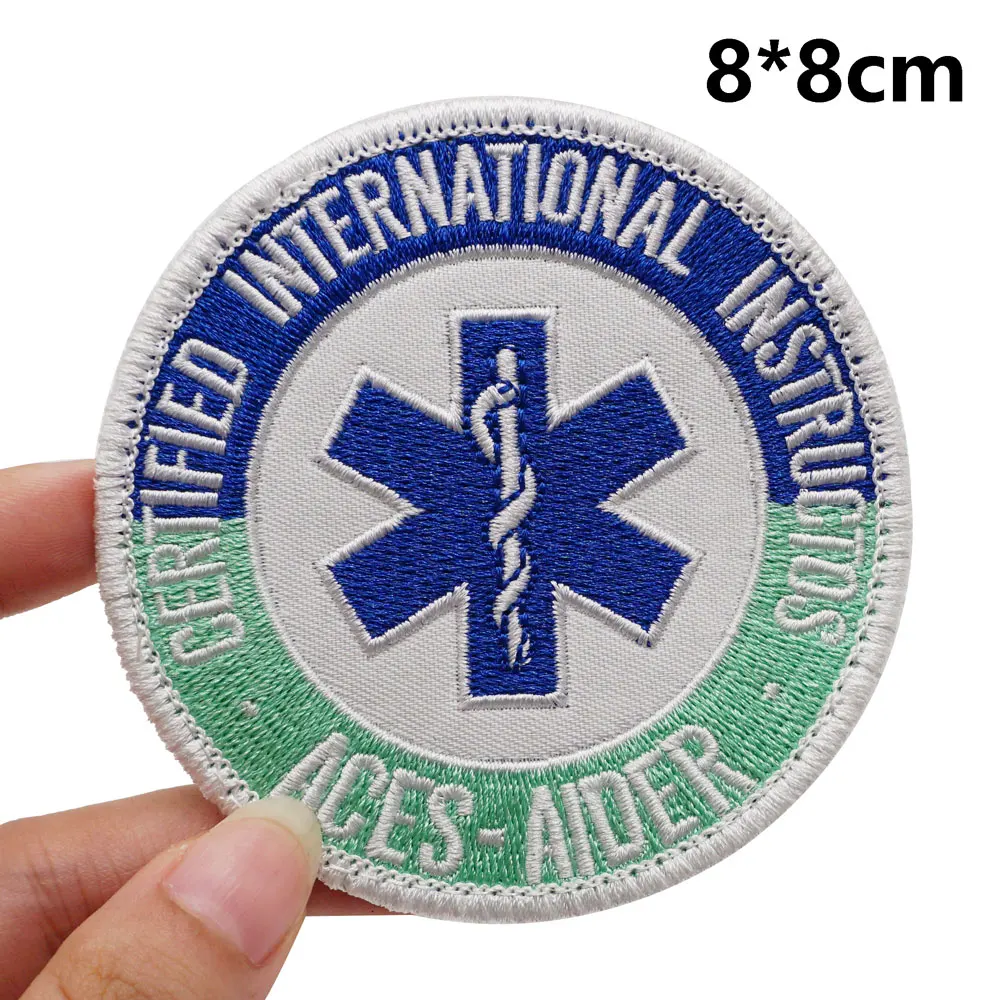 medical treatment Tactical Embroidery Patches for Backpacks and Clothing military Accessories with Hook backing or iron back