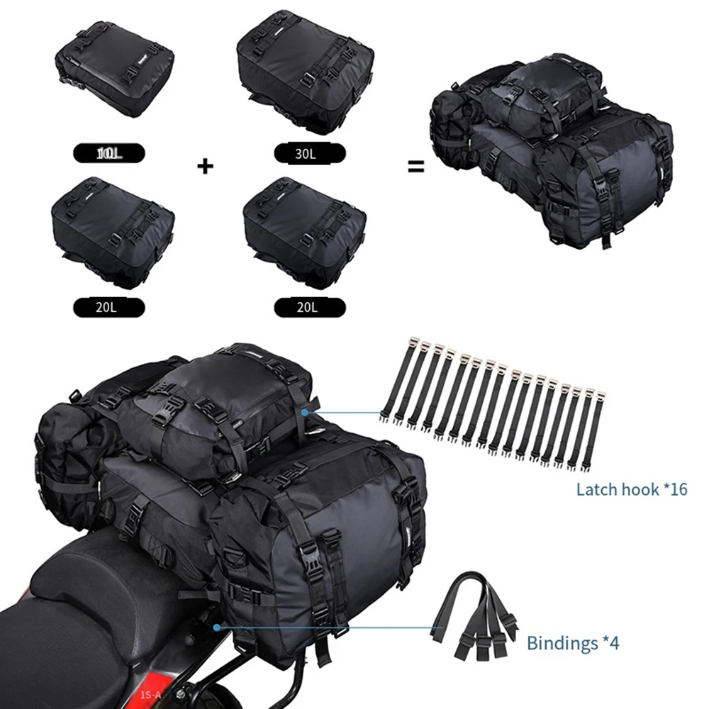 FZCSPEED Mtb Double Side Bike Bag 10L/20L/30L Motorcycle Rear Seat Combination Mother Child Bag Outdoor Riding Storage Equipment