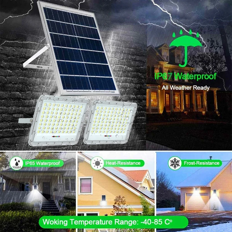 2head LED Solar Light Outdoor LED FloodLamp Remote Control Waterproof For Garden Path Street Wall Solar Landscape Spotlight