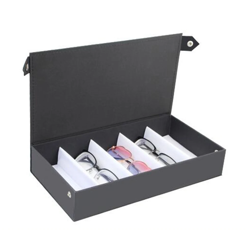 

Glasses Display Box Sunglasses Storage Case Organizer Dustproof Pu Easy Open For Home Or Store Use