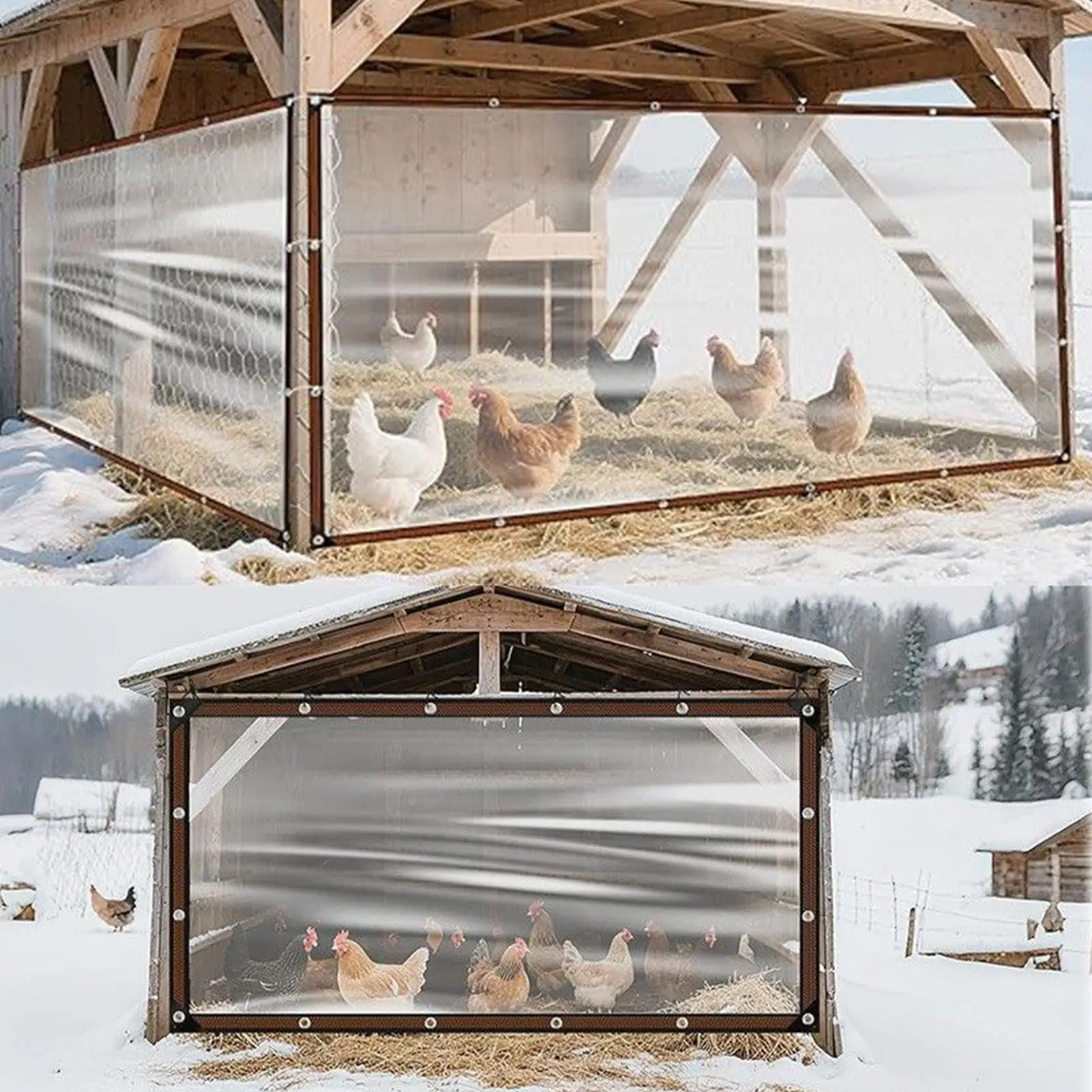 

Chicken Coop Cover Insulated Shade Waterproof Greenhouse Tarp For Gardening Winter Shed Patio Roof Outside Room Tent