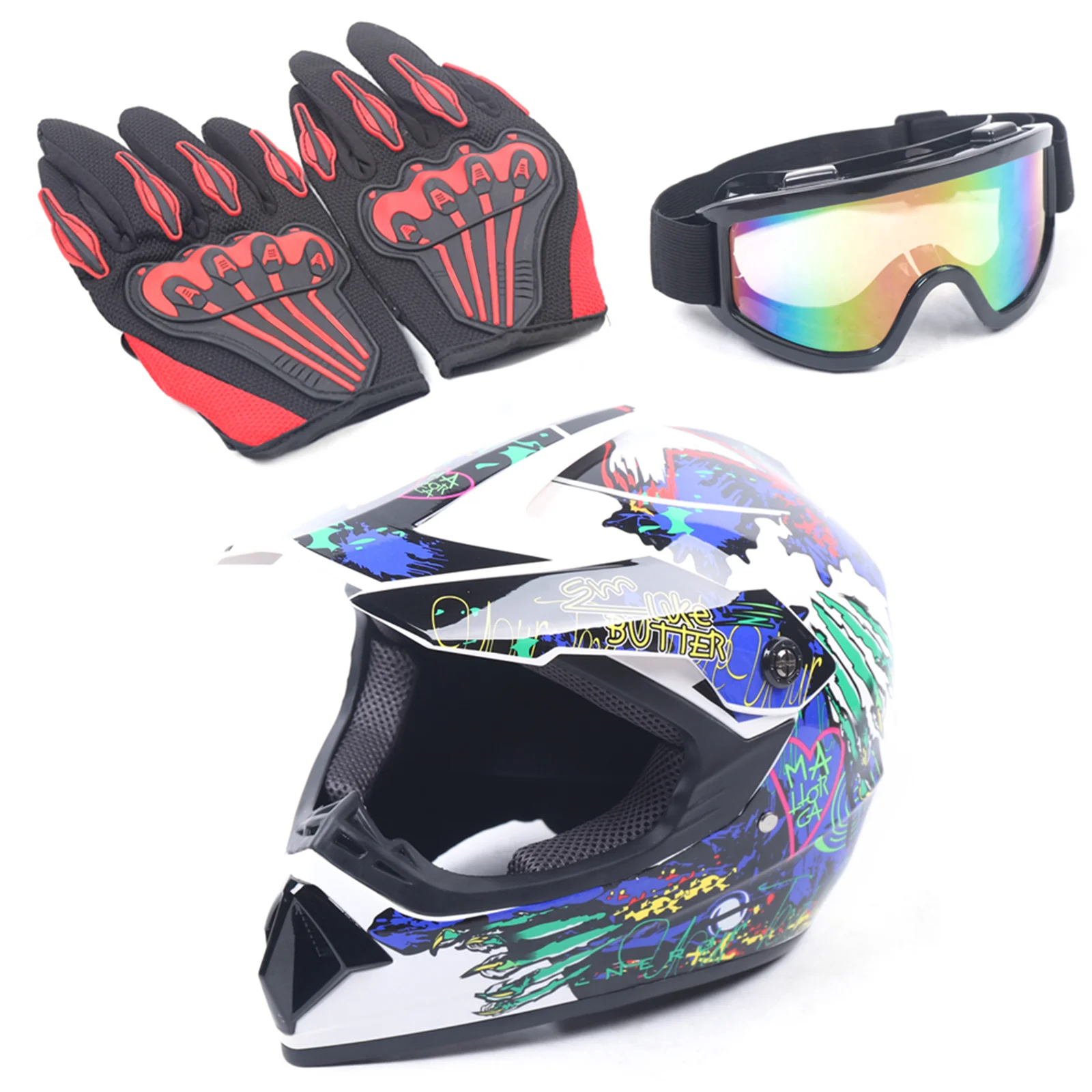 ABS Material Motorcycle Lightweight Helmet Set Air Outlet Design for Riding Racing Cars Motorcycles Electric Bikes Bicycles