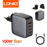 LDNIO Gan 100W Fast Charger Type C Usb PD Charging Stations For MacBook Iphone 14 Pro Max UK EU US Plug Travel Adapter Converter