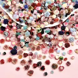 Colorful Mixed Rose Nail Art Charms Resin Multi-styles Camellia Butterfly Flowers Nail Decorations Handmade DIY Nail Accessories
