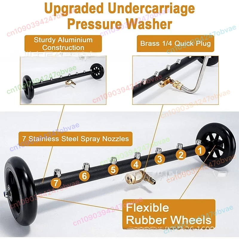 الهيكل السفلي منظف الأسطح مكنسة المياه تحت هيكل السيارة غسيل الأرضيات 1/4 "موصل سريع 24" غسالة الضغط #4