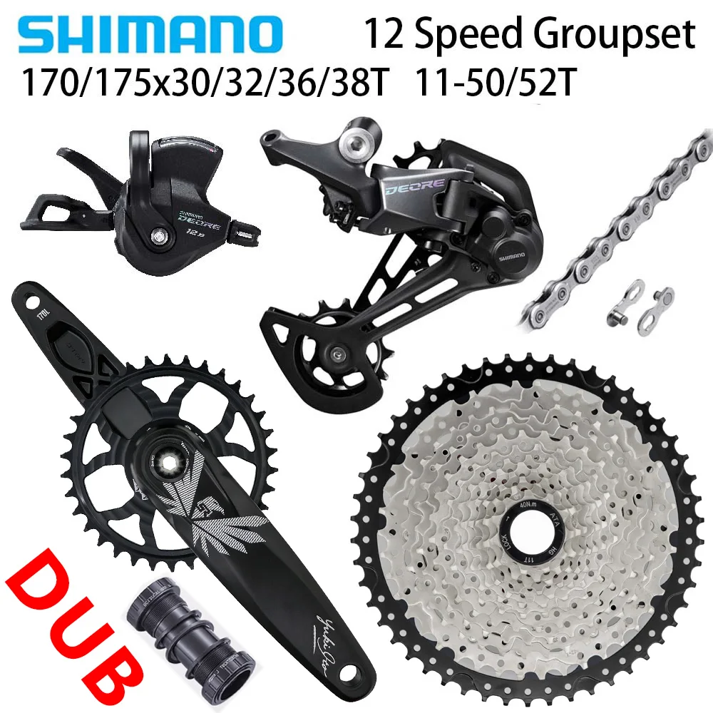 SHIMANO DEORE M6100 MTB 12-Speed Groupset WITH DUB CRANKSET 170/175x11-50/52t M6100 CHAIN