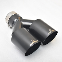 RE General Motors Stainless Steel BLACK Muffler Double Tube Exhaust Tail Pipe Automotive Rear Throat Automotive Parts