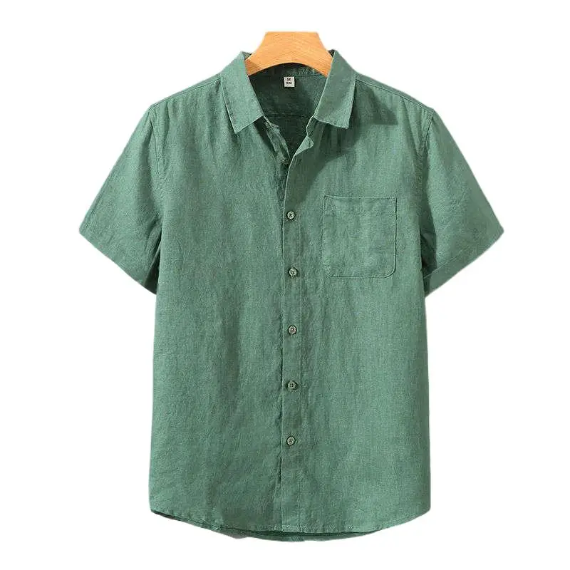 

Summer Casual Loose Fit ort Sve Thin Cotton Linen irt Men's Faion Japanese Sle Vintage Lightweight irt