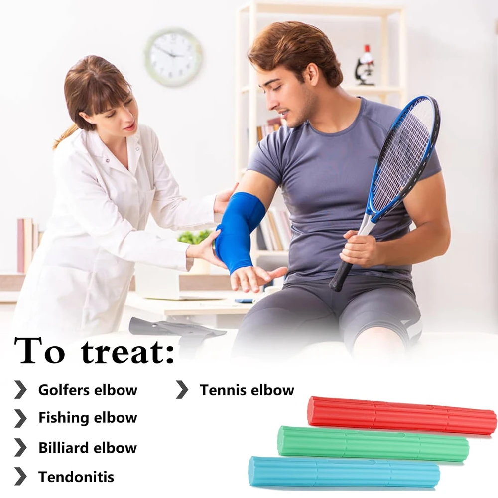 1Pcs Tennis Elbow Therapy Flexible Bar, Flex Therapy Bar Strengthener, Resistance Bar for Golfers Elbow, Tendonitis, Wrist