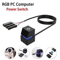 Computer Desktop Power Switch Extension Cable PC Motherboard External Start Led Light Power On/Off Button for Home Office 2M