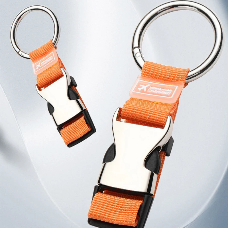 Reisegepäckgurt, tragbarer Befestigungsgurt, Metall-Federclip, verstellbarer Nylon-Rucksack-Befestigungsclip, Gramm-Fixierer, Handtaschenhaken-Gurt – Detail 5