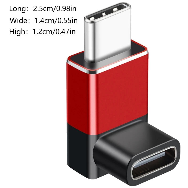 USB PD240W 8K 60Hz ขั้วต่อเครื่องชาร์จข้อศอก 40Gbps อะแดปเตอร์ USB C 90 องศา