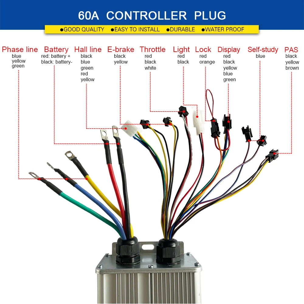 Controller Ebike 48V-72V 1000W-3000W Controller Sinewave con Display LCD parti del Controller Brushless per Scooter elettrico E bici