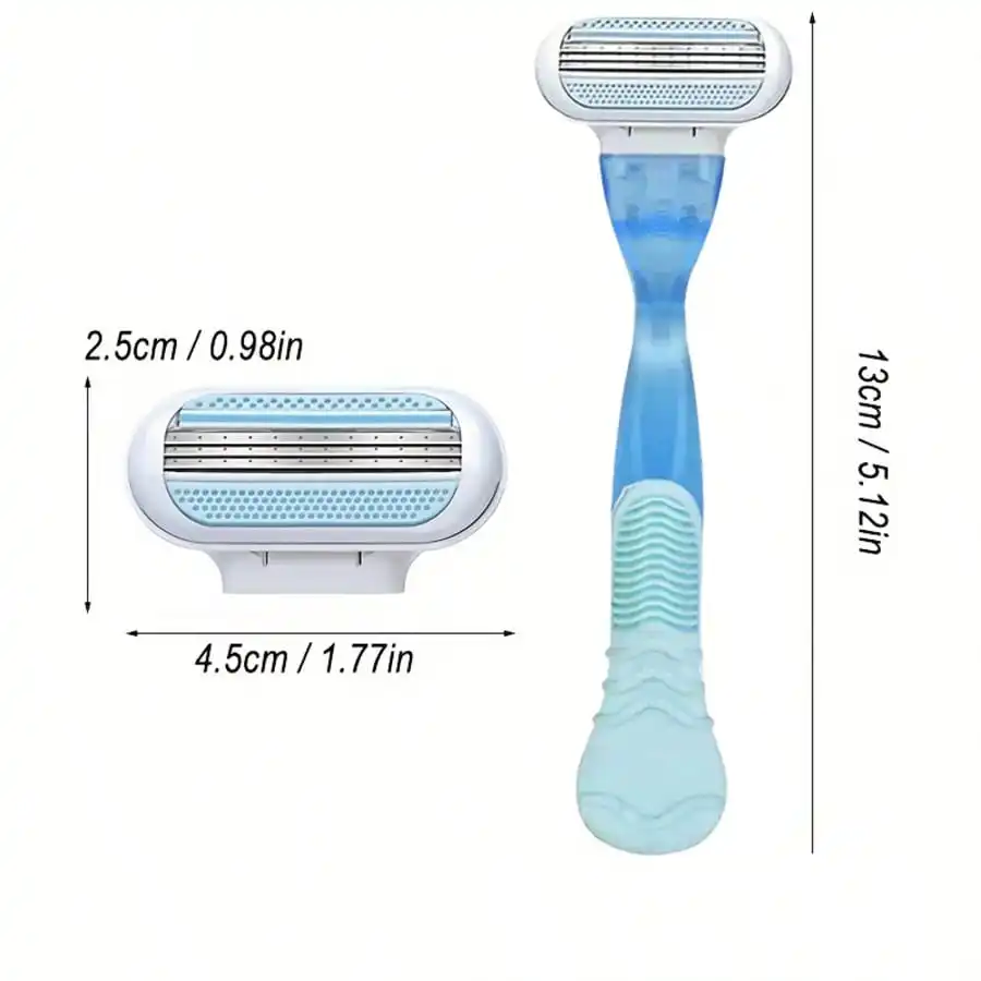3-Schicht-Rasierklingen-Nachfüllpackung für Damen, Comfort Glide Rasierer, Körperhaartrimmer für Frauen, Ersatzklingen, Mama-Geschenk, Rasierblau – Detail 3