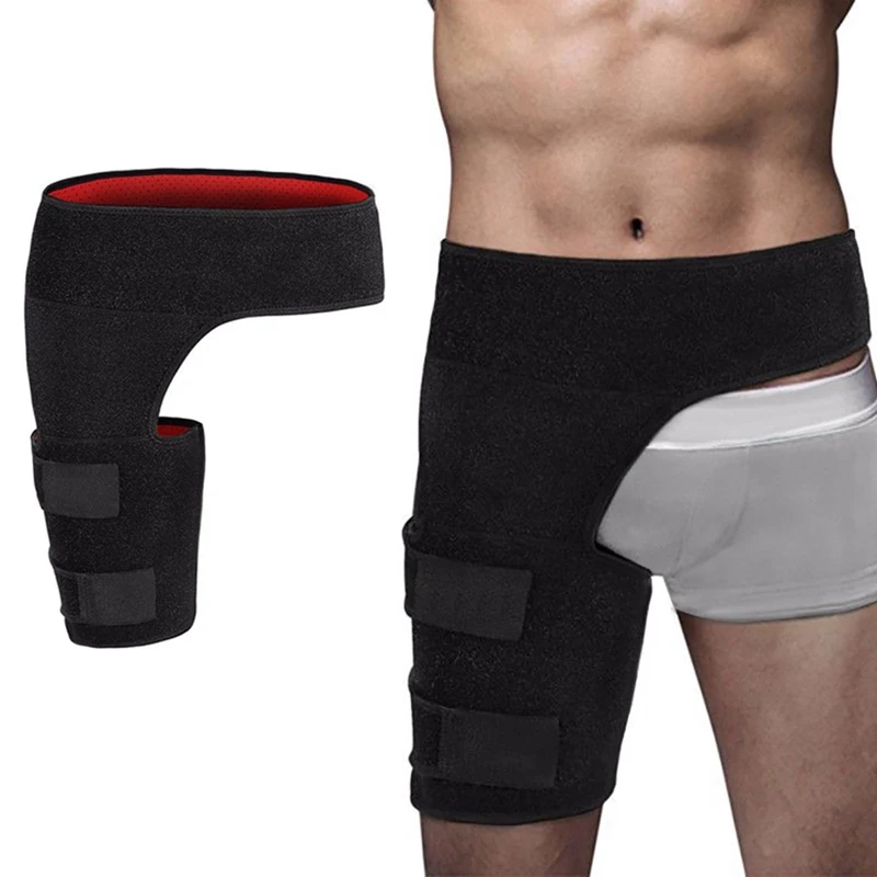 Non-Slip Thigh Sleeve Wrap Groin Wrap Thigh Compression Sleeve Inguinal Belt Hamstring Support Brace Fits Men Women