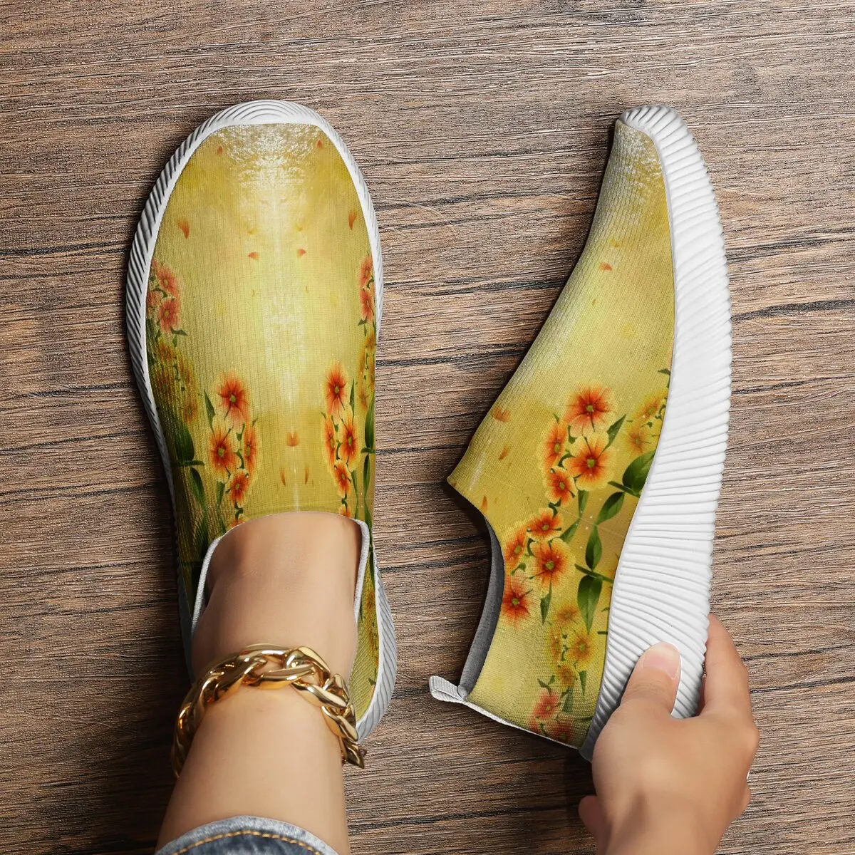 أحذية نسائية كاجوال مريحة وعصرية وخفيفة الوزن من القماش الكتاني، أحذية كاجوال بأكمام قابلة للتنفس، أحذية قيادة للنساء