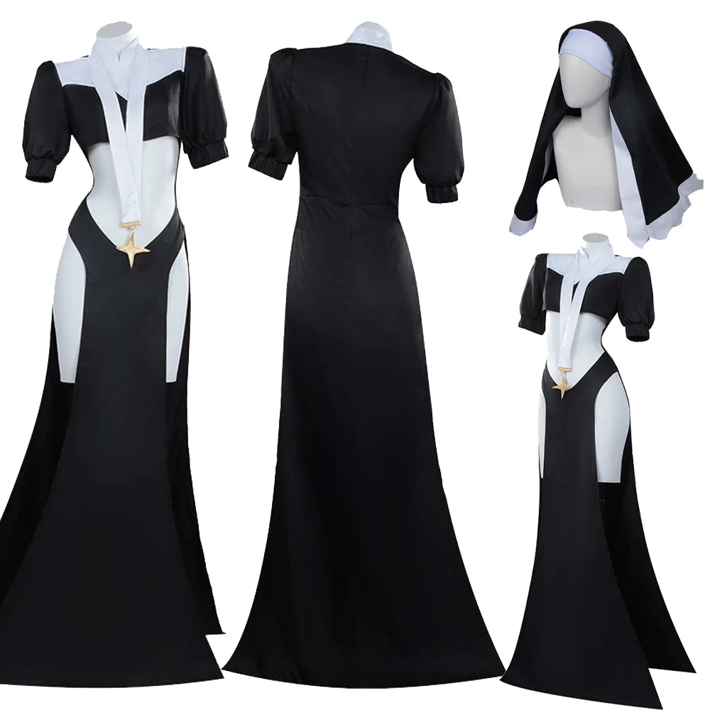 

Female Sister Gigant Cosplay Nun Dress Scarf Anime Gushing Over Cos Magical Girls Costume Outfits Halloween Carnival Party Suit