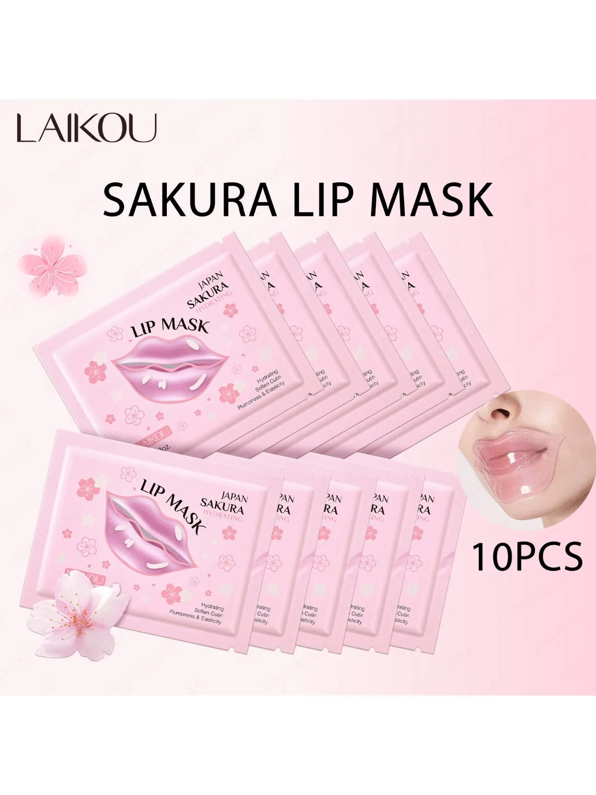 LAIKOU 5/10 pièces masque à lèvres soin des lèvres hydratant réparation éclaircir les lignes des lèvres Gel Labial Patch lèvres tampon patchs produits de soins