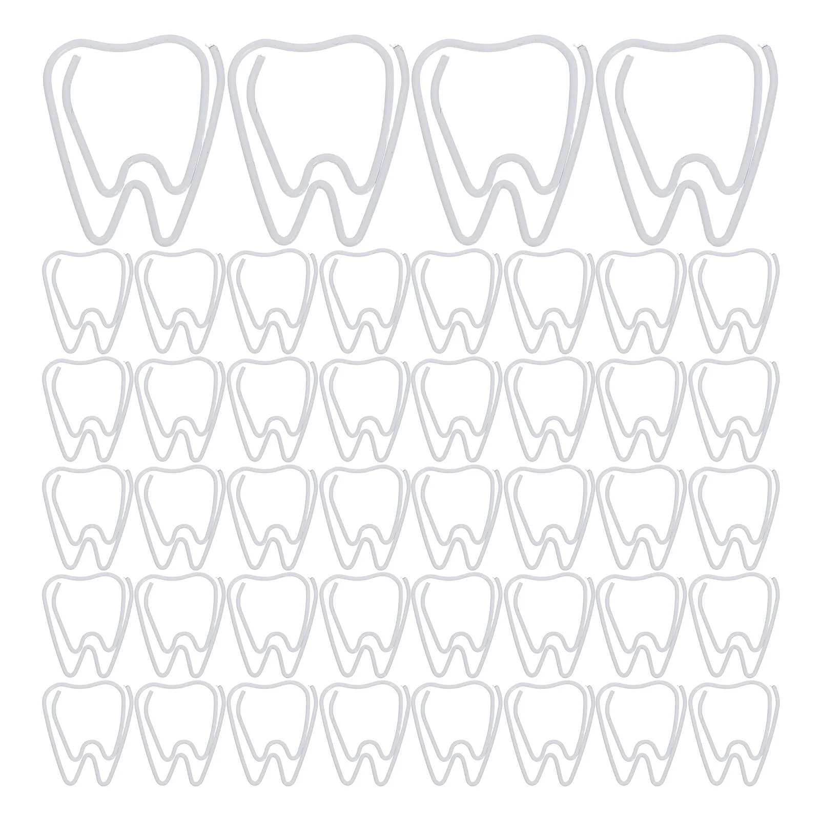 

100pcs Tooth Shaped Paper Clips White Metal Small Creative Bookmarks Page Marker For School Office Supplies Document Organizing