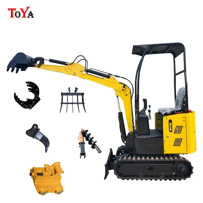 China factory hydraulic crawler small excavator multi-functional garden management Turning soil weeding home gardening