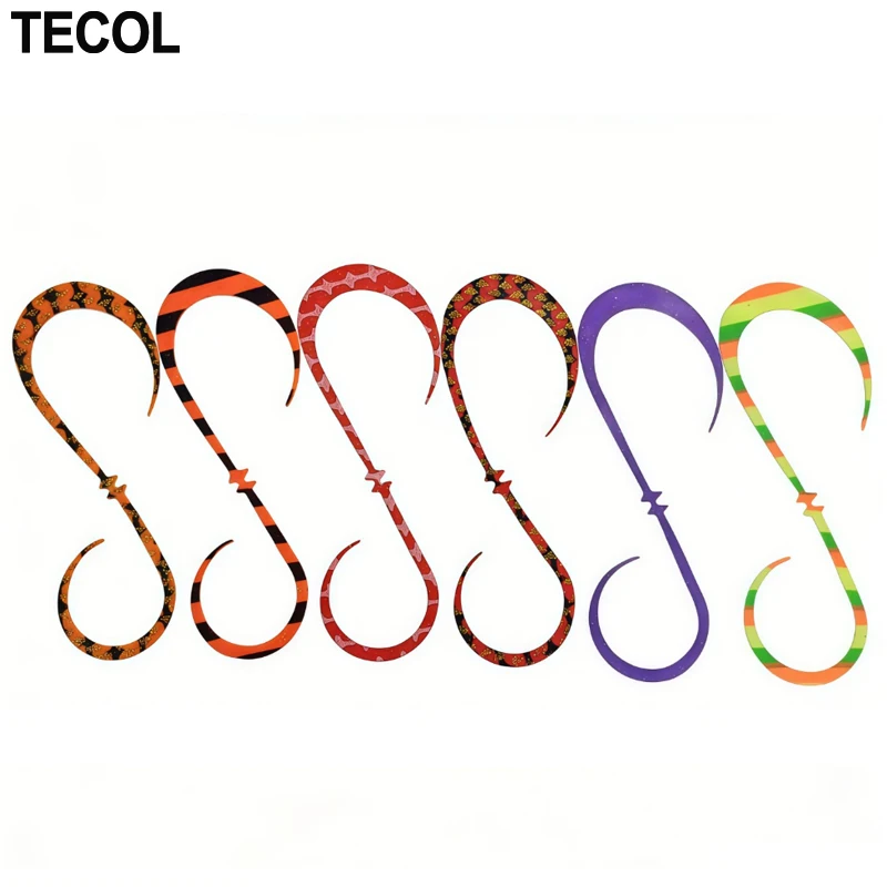 TECOL 11.5CM Fita de Silicone em Formato S para Acessórios de Pesca DIY, Saias para Buzzbait, Saias de Borracha para Jig, Saias de Lula para Fly Tying