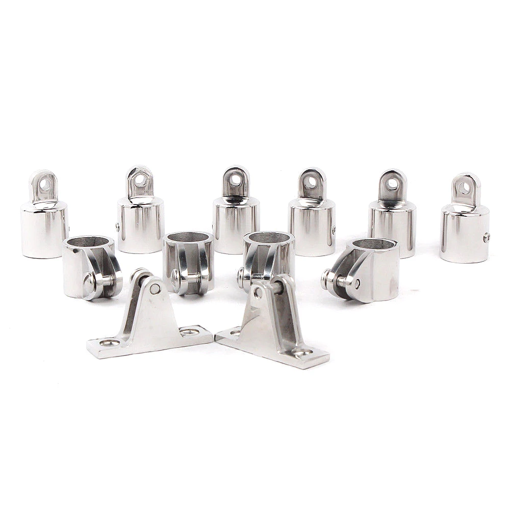 316 Stainless Steel 22mm 3-Bow Bimini Top Boat Stainless Steel Fittings Marine Hardware Set Boat Accessories Marine - 12 Piece