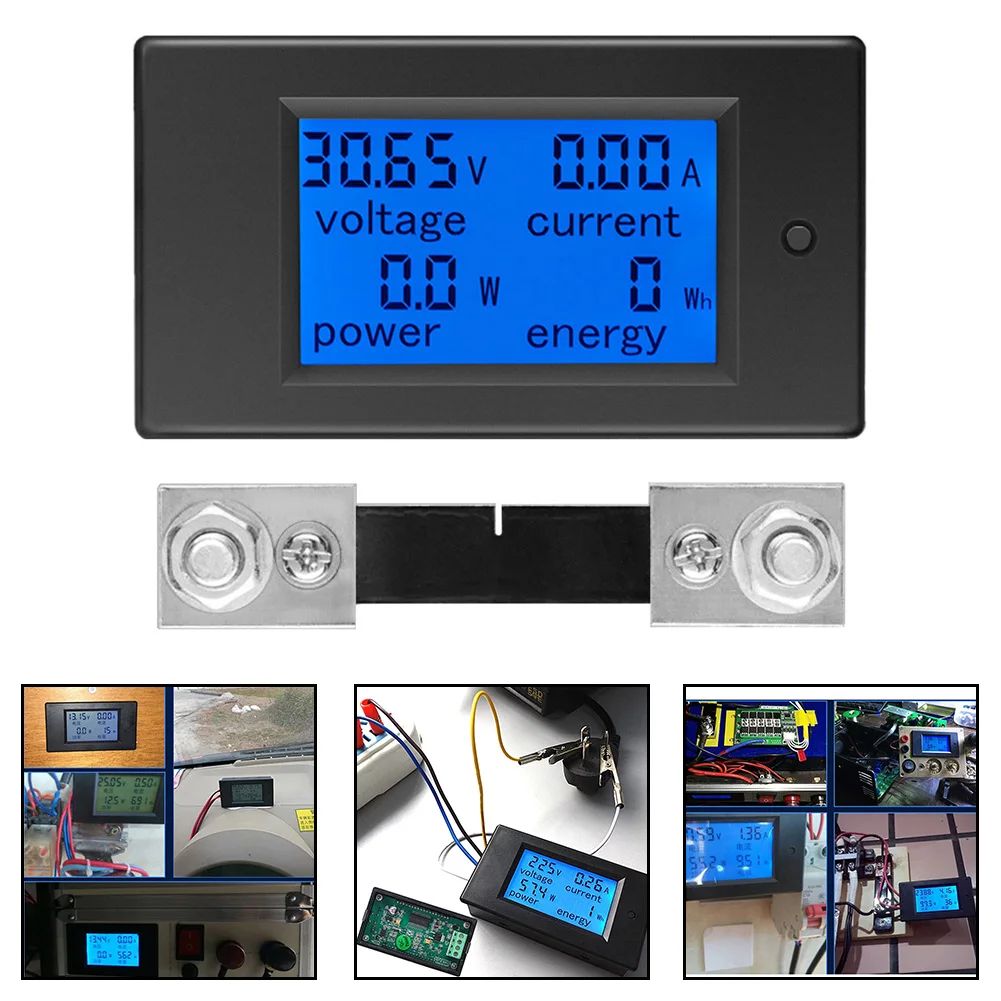 Battery Monitor Device 100A Voltage Gauge 4 In 1 Measurement Backlight For Low Light Comprehensive Power Monitoring