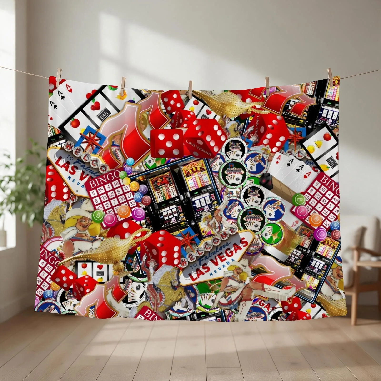 Gamblers Delight - Las Vegas Icons Throw Blanket Luxury St for sofa Loose Decorative Throw Blankets