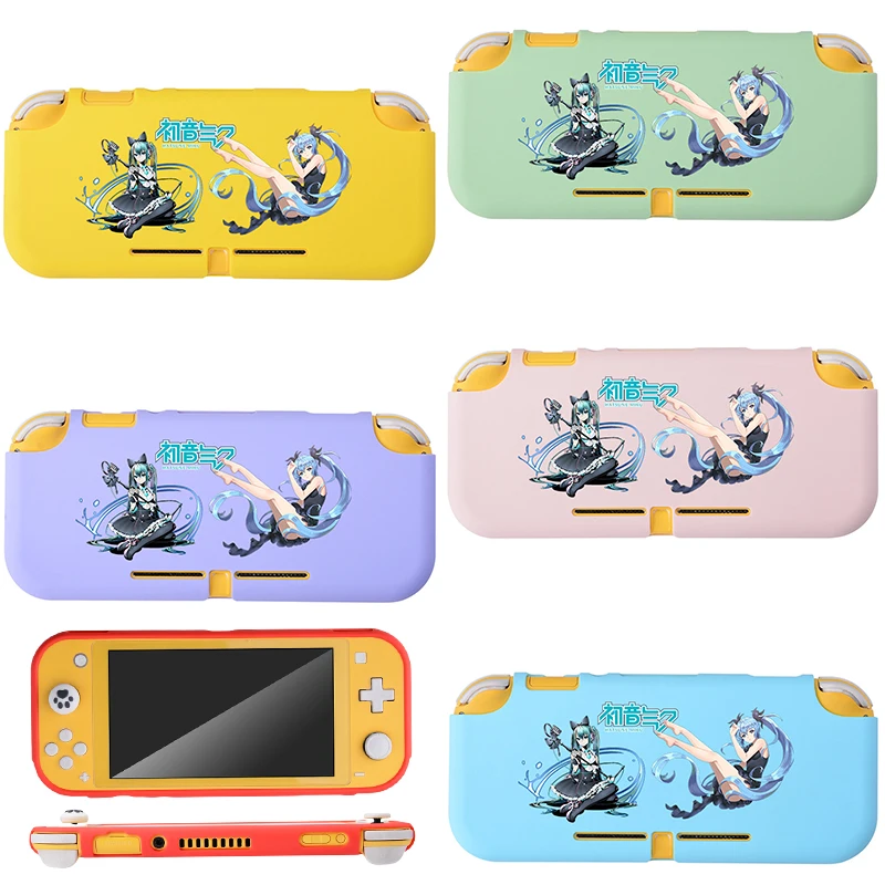 Funda Protectora Hatsune Miku para Nintendo Switch Lite, Carcasa Protectora de Silicona Suave con Diseño de Dibujos Animados