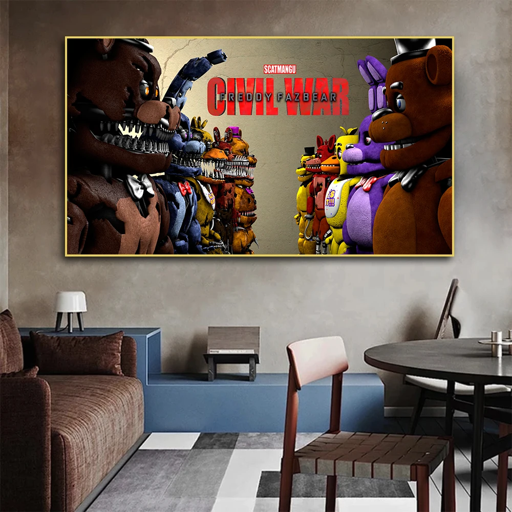 FNAF-Ultimate Group Game Wall Art Poster HD Prints Horror Characters Canvas Painting Living Room Decor Home Mural Pictures Gifts