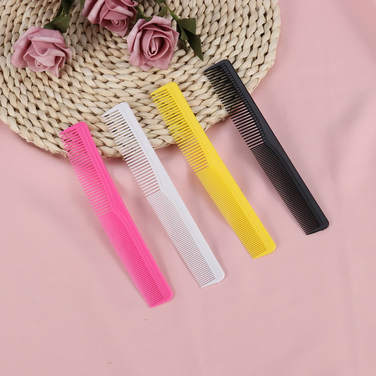 

5Pcs Anti-Static Hair Comb Double Side Tooth Design Plastic Combs for Salon Barber Hotel Thick Curly Straight Hair Styling Tools