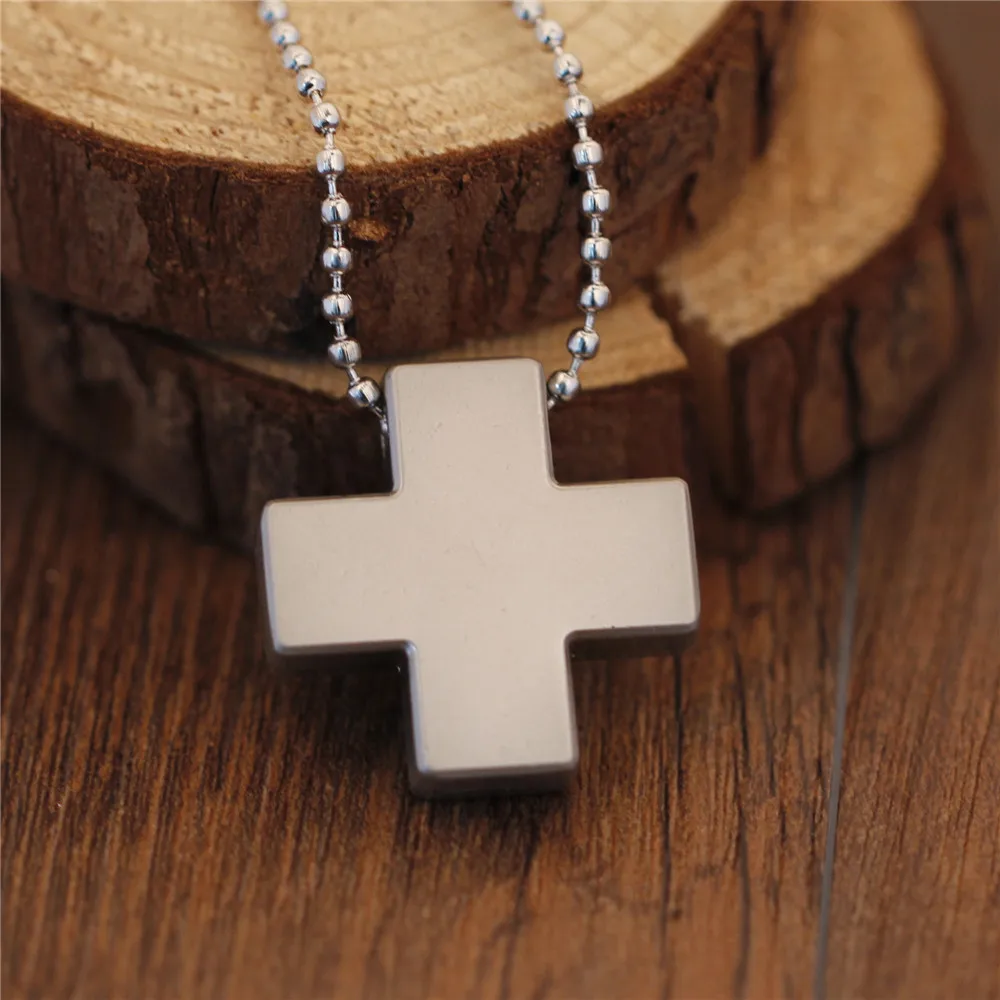 New Evangelion Stainless Steel Cross Pendant Anime EVA Katsuragi Misato Necklace for Women Cosplay Beads Chain Amulet Necklaces