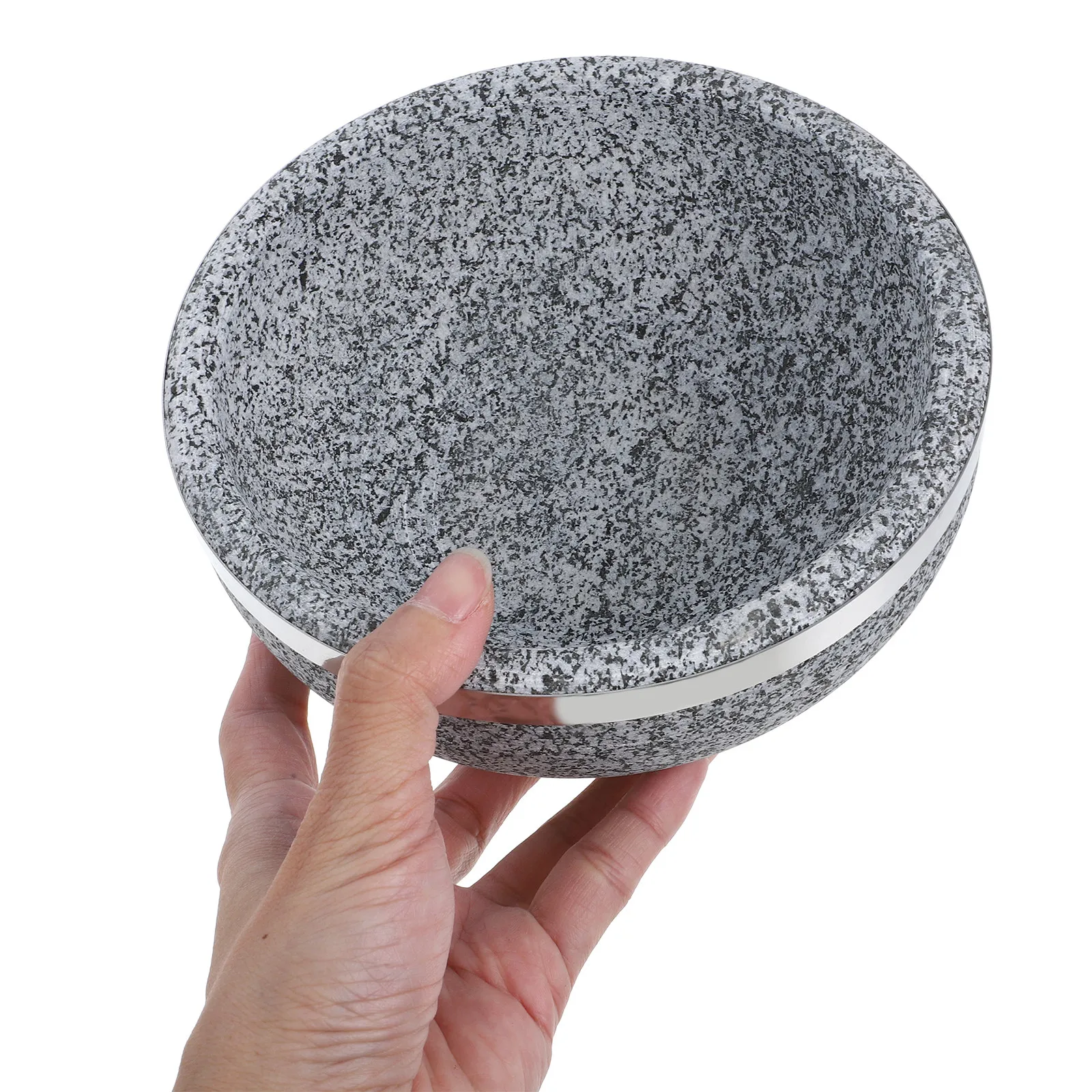 

Каменная корейская миска для бибимбапа с деревянной подставкой, термостойкая, для приготовления пищи, кухонная утварь, корейский казан-чаша